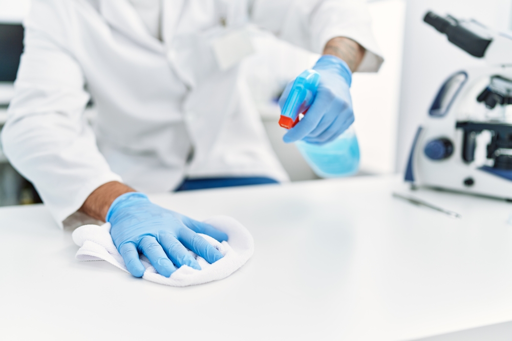 School chemistry lab worktops