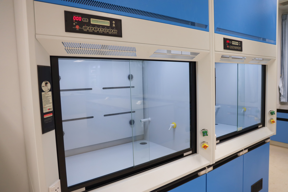 School chemistry lab fume hoods