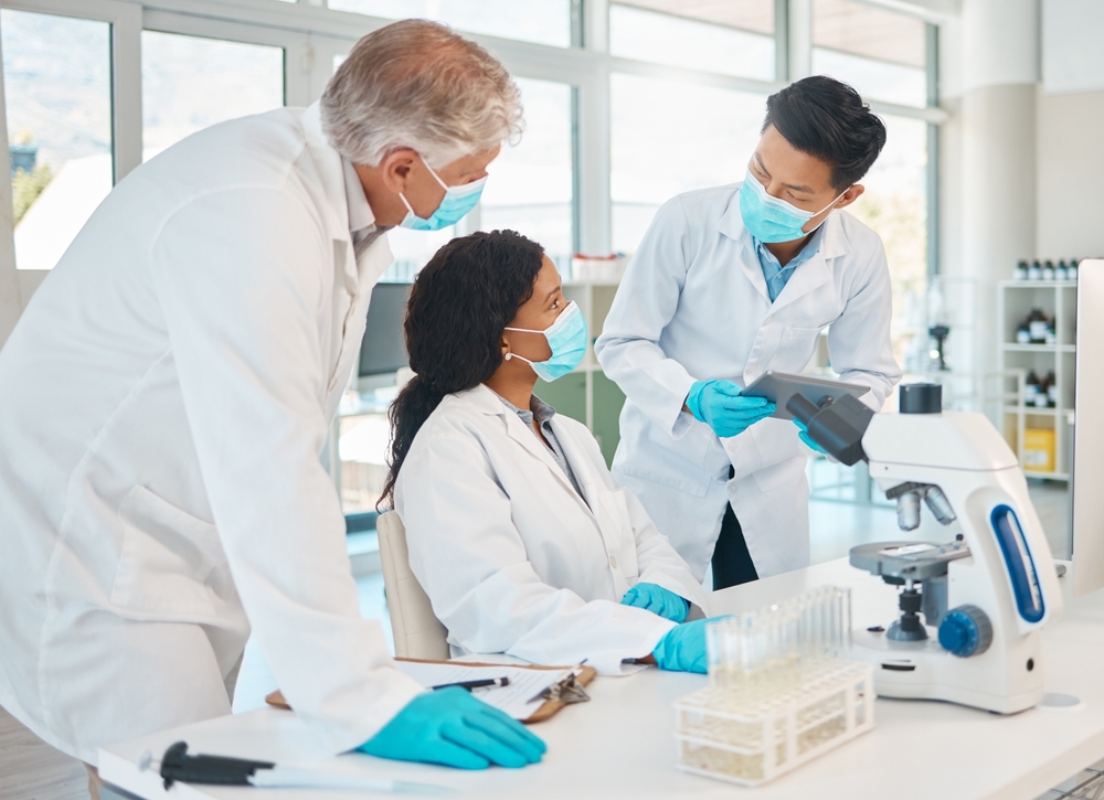 Scientists wearing PPE