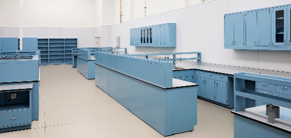 Powder coated modular lab benches