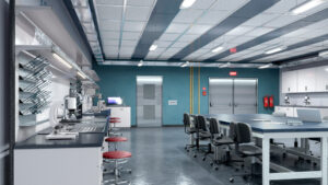 Lab Layout - modern research lab - 3d illustration